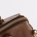 Miu Miu Hand Bag Leather 2way Brown Gold Auth 167898A-7
