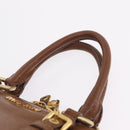 Miu Miu Hand Bag Leather 2way Brown Gold Auth 167898A-9