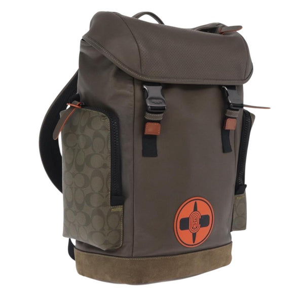 Coach x Michael B. Jordan × NARUTO Backpack Leather Khaki Auth 167899A