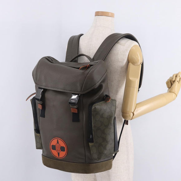 Coach x Michael B. Jordan × NARUTO Backpack Leather Khaki Auth 167899A