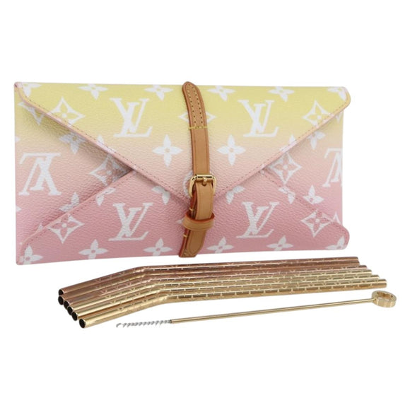 LOUIS VUITTON Monogram Etoui 6 Pailles Pouch Pink GI0621 LV Auth 167902SAM