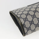 GUCCI GG Supreme Sherry Line Clutch Bag PVC Navy Gold 89 01 030 Auth 167905-16