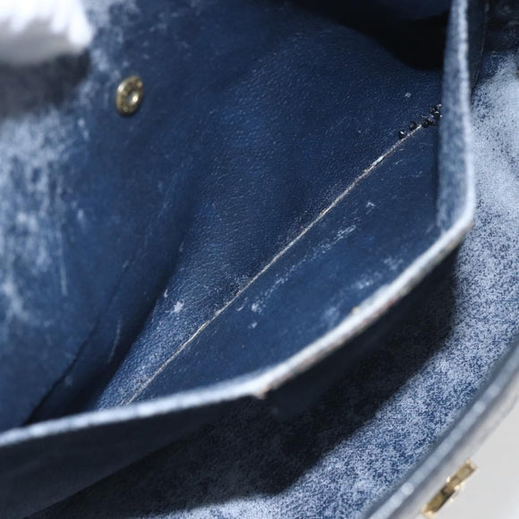 GUCCI GG Supreme Sherry Line Clutch Bag PVC Navy Gold 89 01 030 Auth 167905