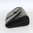 GUCCI GG Supreme Sherry Line Clutch Bag PVC Navy Gold 89 01 030 Auth 167905-3