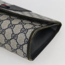 GUCCI GG Supreme Sherry Line Clutch Bag PVC Navy Gold 89 01 030 Auth 167905-7