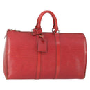 LOUIS VUITTON Epi Keepall 50 Boston Bag Red M42967 LV Auth 167906-1