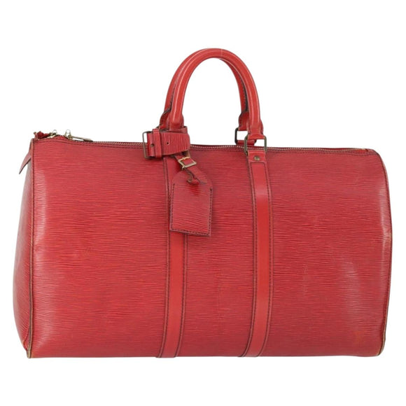 LOUIS VUITTON Epi Keepall 50 Boston Bag Red M42967 LV Auth 167906