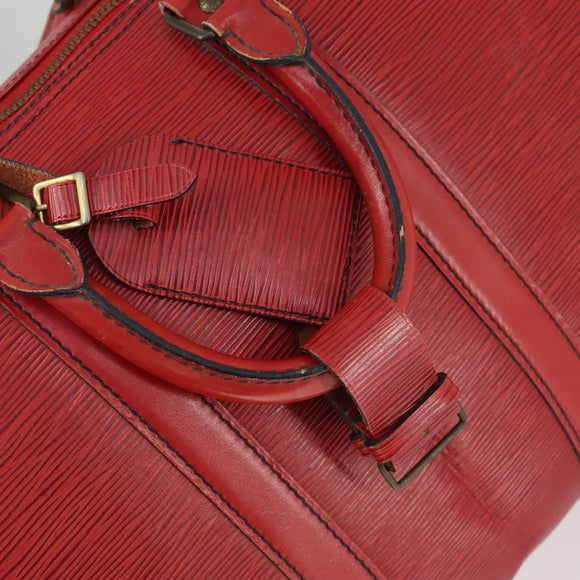 LOUIS VUITTON Epi Keepall 50 Boston Bag Red M42967 LV Auth 167906
