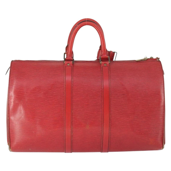 LOUIS VUITTON Epi Keepall 50 Boston Bag Red M42967 LV Auth 167906