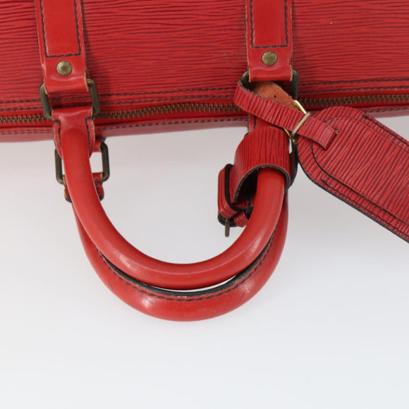 LOUIS VUITTON Epi Keepall 50 Boston Bag Red M42967 LV Auth 167906