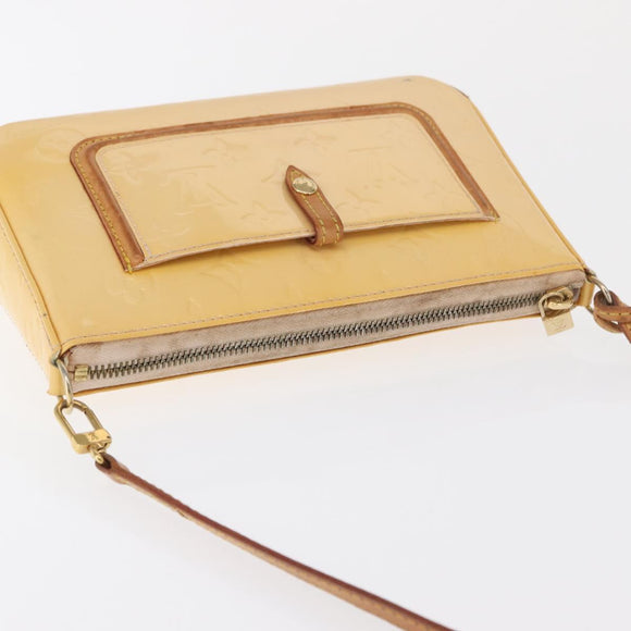 LOUIS VUITTON Vernis Mallory Square Accessory Pouch Pink M91292 LV Auth 167907