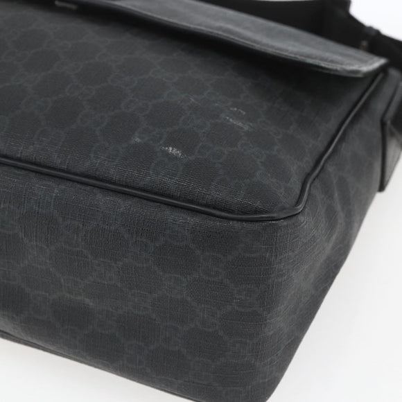 GUCCI GG Supreme Shoulder Bag PVC Black 169935 Auth 167909