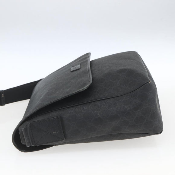 GUCCI GG Supreme Shoulder Bag PVC Black 169935 Auth 167909