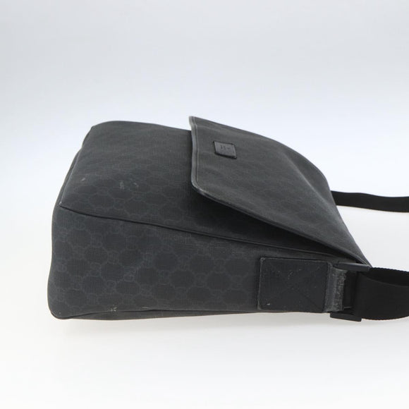 GUCCI GG Supreme Shoulder Bag PVC Black 169935 Auth 167909
