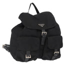 PRADA Backpack Nylon Black Silver Auth 167910-1