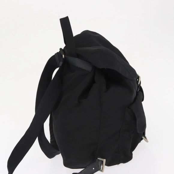 PRADA Backpack Nylon Black Silver Auth 167910