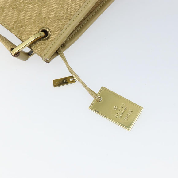 GUCCI GG Canvas Shoulder Bag Beige Gold 91762 Auth 167912