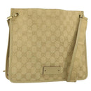 GUCCI GG Canvas Shoulder Bag Beige Gold 91762 Auth 167912-1