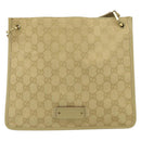 GUCCI GG Canvas Shoulder Bag Beige Gold 91762 Auth 167912-13