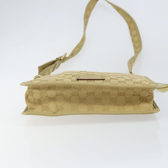 GUCCI GG Canvas Shoulder Bag Beige Gold 91762 Auth 167912