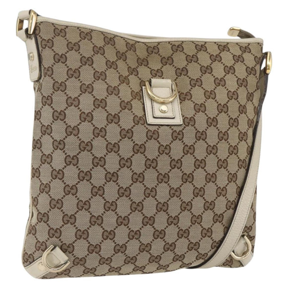 GUCCI GG Canvas Shoulder Bag Beige Gold 131326 Auth 167914