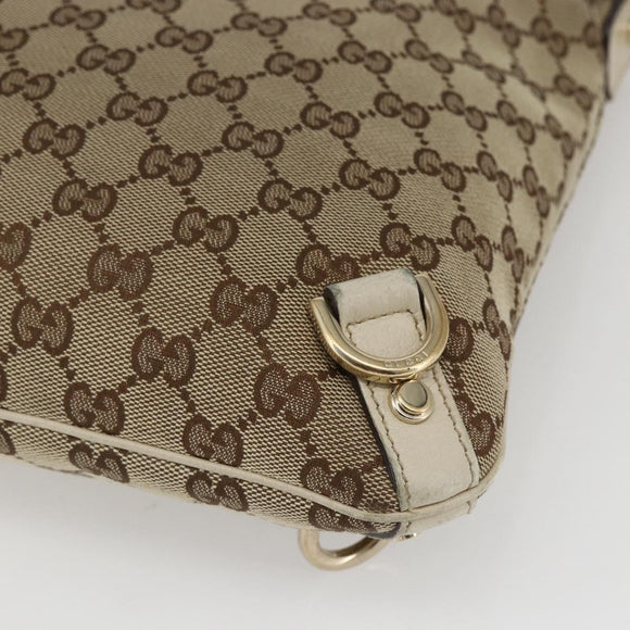 GUCCI GG Canvas Shoulder Bag Beige Gold 131326 Auth 167914