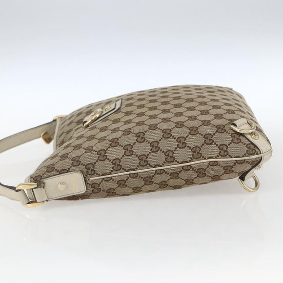 GUCCI GG Canvas Shoulder Bag Beige Gold 131326 Auth 167914