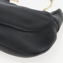 Salvatore Ferragamo Chain Shoulder Bag Leather Black Gold Auth 167918-9