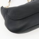 Salvatore Ferragamo Chain Shoulder Bag Leather Black Gold Auth 167918-14