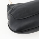 Salvatore Ferragamo Chain Shoulder Bag Leather Black Gold Auth 167918-16