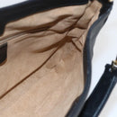 Salvatore Ferragamo Chain Shoulder Bag Leather Black Gold Auth 167918-18