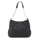 Salvatore Ferragamo Chain Shoulder Bag Leather Black Gold Auth 167918-13
