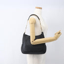 Salvatore Ferragamo Chain Shoulder Bag Leather Black Gold Auth 167918-20