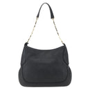 Salvatore Ferragamo Chain Shoulder Bag Leather Black Gold Auth 167918-2