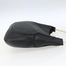 Salvatore Ferragamo Chain Shoulder Bag Leather Black Gold Auth 167918-4