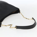 Salvatore Ferragamo Chain Shoulder Bag Leather Black Gold Auth 167918-7