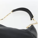 Salvatore Ferragamo Chain Shoulder Bag Leather Black Gold Auth 167918-8