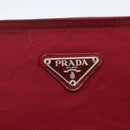 PRADA Shoulder Bag Nylon Red Silver Auth 167920-17