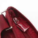 PRADA Shoulder Bag Nylon Red Silver Auth 167920-10