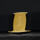 Salvatore Ferragamo Vala Shoulder Bag Leather Navy Gold Auth 167921-15