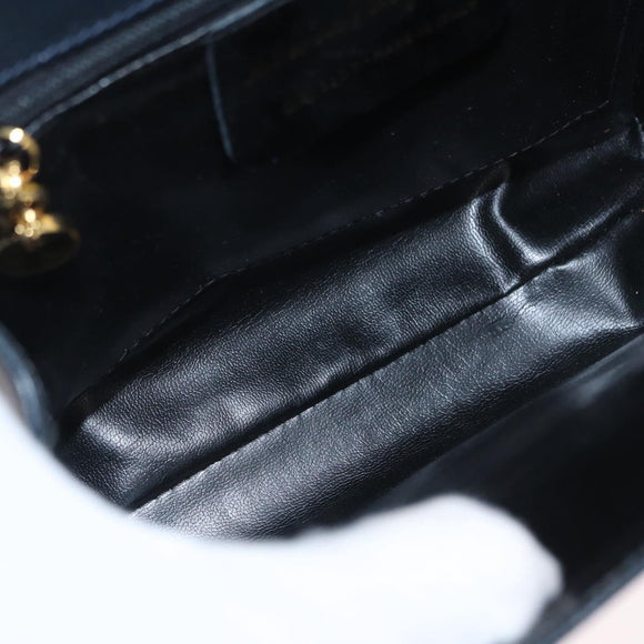 Salvatore Ferragamo Vala Shoulder Bag Leather Navy Gold Auth 167921
