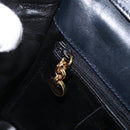Salvatore Ferragamo Vala Shoulder Bag Leather Navy Gold Auth 167921-21