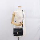 Salvatore Ferragamo Vala Shoulder Bag Leather Navy Gold Auth 167921-23
