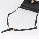 Salvatore Ferragamo Vala Shoulder Bag Leather Navy Gold Auth 167921-8