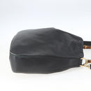 GUCCI Bamboo Shoulder Bag Leather 2way Black Gold 001 1577 Auth 167922-4