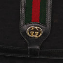 GUCCI Micro GG Supreme Web Sherry Line Bag PVC Black 001 754 6177 Auth 167928-14