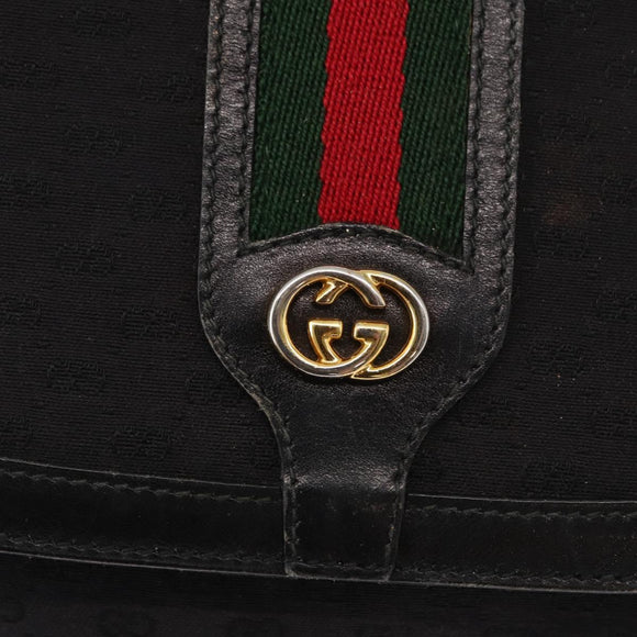 GUCCI Micro GG Supreme Web Sherry Line Bag PVC Black 001 754 6177 Auth 167928