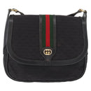 GUCCI Micro GG Supreme Web Sherry Line Bag PVC Black 001 754 6177 Auth 167928-2