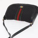 GUCCI Micro GG Supreme Web Sherry Line Bag PVC Black 001 754 6177 Auth 167928-6