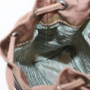 PRADA Hand Pouch Nylon Beige Silver Auth 167929-22